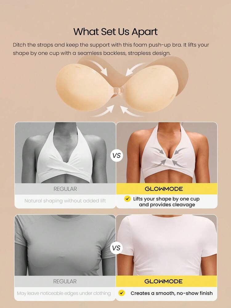 Foam Backless Strapless Push-Up Bra With Transparent Detachable Straps Nipple Covers Daily Casual Wear,Foam Backless Strapless Push-Up Bra With Transparent Detachable Straps Nipple Covers Daily Casual Wear