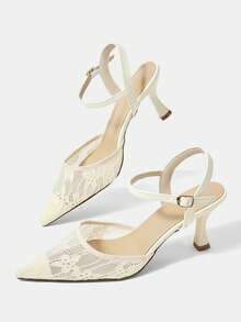 CUCCOO HITCHD Women's Pointed Toe Buckle Design Elegant Wedding High Heels - Mustard Yellow - View 12
