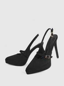 CUCCOO LuxiPop Women's High Heels, Holiday Atmosphere, Summer Wear, Travel Essentials - Black flannel - View 5