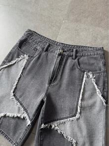ROMWE MEN Street Life Quần short denim nam mùa hè có đai - Xám - Xem 7
