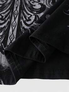 Goth 男士极简印花短袖Polo衫 - 黑色 - 查看 7