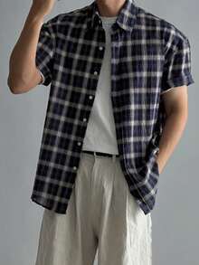 DAZY Men's Plaid Short Sleeve Shirt, Multi-Color, Summer - Multicolor - View 7