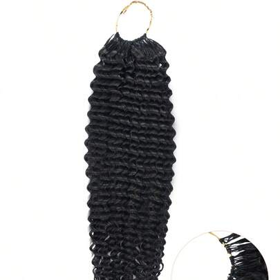Boho Braids 60克50股卷曲真人钩编发，适合女性，长度14-22英寸，缅甸卷发束，100%真人发，预先分离，隐形奇迹结，羽毛钩编真人发，波西米亚风接发，自然黑1B#