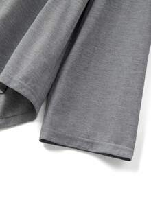 SHEIN Franclia Women's Casual Solid Color Long Sleeve Loose Fit Curved Hem Lightweight Jacket, Suitable For Loungewear - Grey - View 6