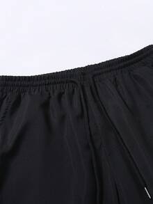 Alderstead Men's Casual Striped Formal Shirt Set For Summer, Short Sleeve Shirt + Drawstring Shorts, Comfortable For Outings - Black - View 8