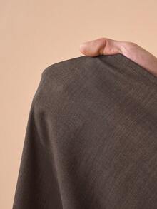 Zivah 2026 春季新款交叉领、灯笼袖、松紧袖口、梭织面料、荷叶边装饰、系带前襟、弧形下摆棕色 V 领灯笼袖交叉荷叶边系带迷你连衣裙 - 摩卡棕 - 查看 7
