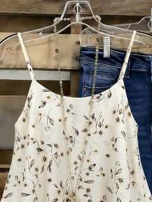 EMERY ROSE 女士梭织印花夏季度假套装，新款夏季上衣 - 杏色 - 查看 4