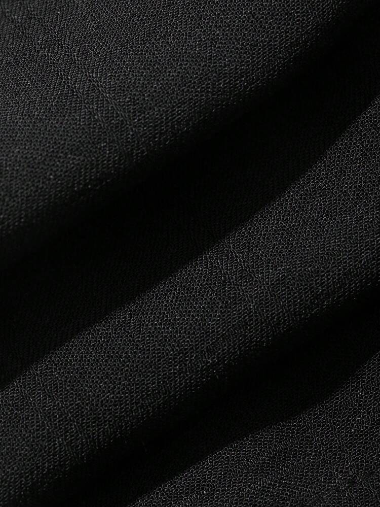 Adjustable Elastic Waist Loose Casual Black Pants, Versatile For Pregnant Women, Spring/Summer