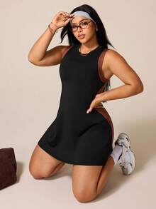 Rhythm Era Plus Size Women Casual Sleeveless Dress Black Curve Dresses For Women Plus Size Women Clothes Black Athletic Dress Athletic Dress Plus Size Athletic Dress Curve Black Dress For Women Curve - Black - View 7