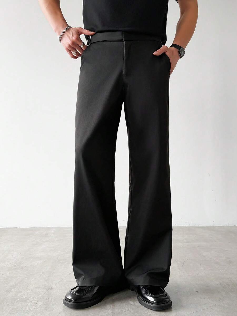 HUEFORM Men's Casual Versatile Pocketed Straight-Leg Pants, Suitable For Daily Commute - Black - View 1