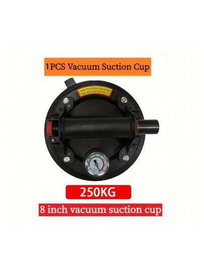 1-Pack High-Quality 8-Inch Vacuum Suction Cup With 250kg Load Capacity, Premium Rubber Suction Cup With Strong Suction, Pra . Press-To-Operate, Deep Sealing Edge, Strong Sealing, No Leakage. Thickened Air Release Valve Effectively Protects The Disc Body. Wide Application, Suitable For Moving Lass, Tiles, Stones, And Other Items.