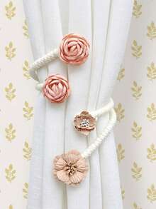 Cirelle 2PCS Flower Curtain Tiebacks, Decorative Contemporary Style Curtain Buckles With Flower Designs, For Indoor And Outdoor Decor - multicolor - View 1