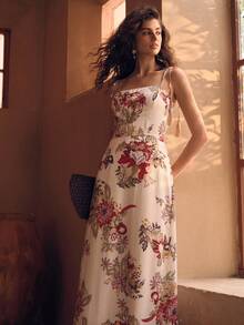 MOTF PREMIUM ĐẦM HAI DÂY VẢI LINEN IN HỌA TIẾT HOA DÀNH CHO NỮ MÙA NGHỈ DƯỠNG - Nhiều màu - Xem 5
