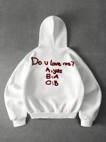 PAVTROS Men's Personalized Fashion 3D Embroidery Zip-Up Hoodie - White - View 3