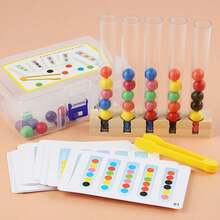 Kindergarten Test Tube Bead Clipping Toy For Children's Color Recognition, Hand Movement Training, Grasping, Early Education, And Brain Development. - Multicolor - View 9