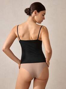 Veilyse 1 Áo Yếm Cơ Bản Mùa Hè Cho Nữ, Áo Tank Top Có Gân Như Áo Trong Hoặc Áo Khoác Ngoài Để Che Ngực - màu đen - Xem 2