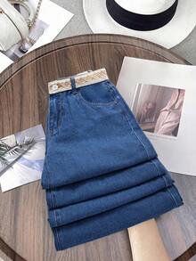 GlowEve Women's Casual Summer Loose Straight Leg Jeans With Pockets, Versatile Daily Wear - Blue - View 1