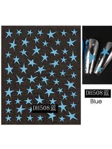 4-Pack Of Star Nail Stickers, Various Sizes, Y2K Star Design, Nail Stickers, Gold, Silver, Holographic Rose Gold, White, Black, Pink, Blue. Sliding Nail Decorations, Nail Supplies, Gift For Women. - Multicolor - View 8