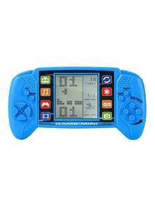 儿童益智游戏机，内置23款游戏，大屏幕掌上游戏机，需2节AAA电池（不含），创意玩具，圣诞礼物及派对礼品袋填充物 - 藍色 - 查看 3