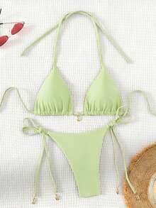 Swim Basics 2025 女士沙滩度假比基尼套装 - 薄荷綠 - 查看 2