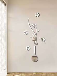 1 Bộ Bình Hoa Gương Acrylic 3D Dán Tường, Hình Dán, Hình Dán Tường, Hình Dán Vinyl Để Trang Trí Nhà Cửa, Trang Trí Mùa Xuân Làm Mới Ngôi Nhà Của Bạn, Hình Dán Trang Trí Rama Quà Tặng Sinh Nhật, Gương Tốt Nghiệp, Trang Trí Tường Phòng, Gương Treo Tường, Trang Trí Phòng Tắm, Trang Trí Phòng Khách - Bạc - Xem 2