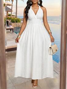 SHEIN Lady 女士长裙 - 白色 - 查看 5