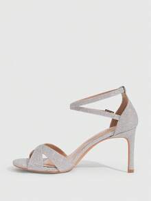 CUCCOO SZL Women's High Heels, New Open-Toe Fashion Round Toe With Sexy Temperament, Silver Versatile Stiletto Skirt, Beautiful European And American Style Versatile Sandals Summer - Silver 194 - View 4