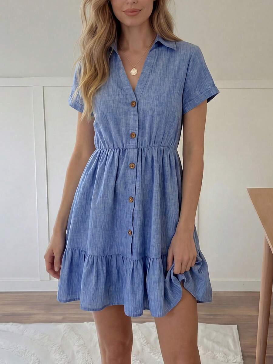 Easowa Women Short Dresses,Casual Clothes - Light Wash - View 1