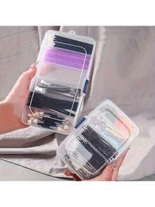 Multi-Compartment Clear Storage Box, Neat Organizer For Hair Clips And Jewelry, Portable For Travel, Ideal Daily Use And Holiday Gift - Multicolor - View 3