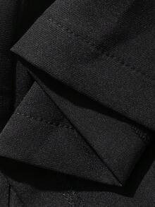 Dazy Plus Fustă mini 2 în 1, culoare uni, linie A, fustă scurtă versatilă pentru femei, mărime mare, model naveta, fustă neagră versatilă - Negru - Vizualizare 3