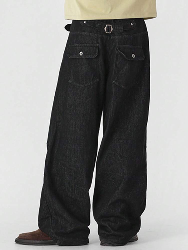 Long Curved Blade Design With Waist Strap Jeans