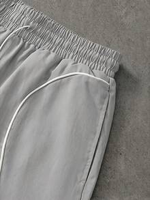 Manfinity Roghcode Pantalones cortos deportivos casuales grises para hombres - Gris Claro - Ver 4