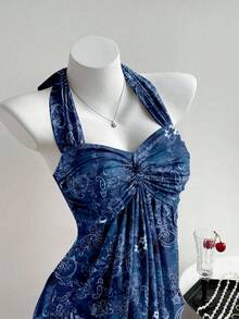 Women Plus Size Sports Dresses - Blue - View 6