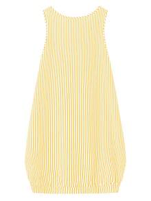 SHEIN Plus Size Striped Print Round Neck Sleeveless Dress - Yellow - View 2