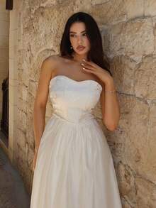 Livesso 女士中长连衣裙 - 米色 - 查看 4