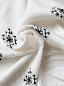 Ceyna Ensemble à la mode et polyvalent de style vacances, composé d'une chemise à manches courtes imprimée à simple boutonnage et d'un short à jambes larges. Tenue d'été légère et ample pour un look décontracté - Blanc - Voir 6