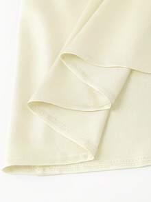 GlowEve CURVE Vestido de tirantes elegante de unicolor con encaje de contraste para tallas grandes en verano - Albaricoque - Ver 5