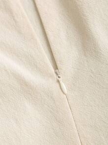Sweetra Bộ áo liền quần không tay màu mơ thanh lịch, thoải mái, dành cho nữ, chất liệu 100% cotton, thiết kế nơ, thích hợp cho mùa xuân/hè. - Màu be - Xem 5