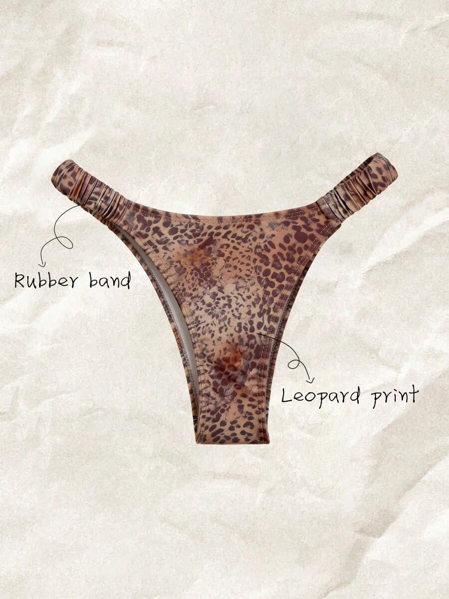 Elavelle Women's Full Print Triangle Bikini Bottom, Suitable For Summer Vacation - Multicolor - View 1
