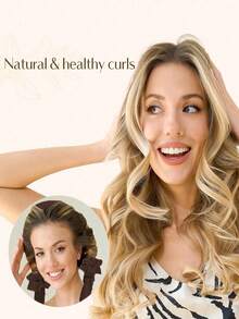 4Pcs Heatless Curler Set - No Heat Overnight Hair Rollers For Long Hair, Soft Ribbon Wrapped Styling Tool With Hair Ties & Clips, Suitable For All Hair Types, Sleep-In Curling Kit - Brown - View 5