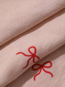 DAZY Set de pijama de 3 piezas con top de tirantes con estampado de moños y ribete de contraste, y pantalón holgado para mujer - Rosa - Ver 7