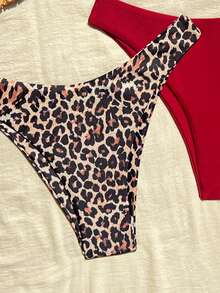 Swim Vcay 2 chiếc quần bơi nữ trơn và họa tiết da báo, bikini da báo, trang phục đi nghỉ mát cho nữ, đồ bơi họa tiết da báo, đồ bơi tắm nắng đi biển cho nữ, đồ bơi liền thân cho nữ. - Nhiều màu - Xem 4