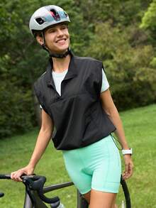 In My Nature Women's Woven Solid Color Casual Outdoor Vest - Black - View 7
