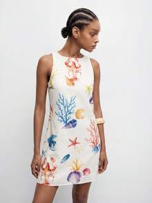 MAIJA Vacation 海洋生物印花无袖迷你连衣裙 - 彩色 - 查看 3