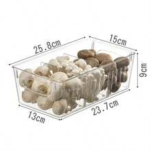 A Plastic Food Storage Container With Removable Dividers, Suitable For Use In Kitchen Refrigerators, Countertops, Cabinets, Home Kitchen Utensils, Wardrobe Organization, And Desktop Storage. - Silver - View 4