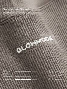 GLOWMODE 6英寸超细柔软无缝贴合短袖拉链连体衣，适合训练、跑步、健身、日常运动穿着 - 卡其色 - 查看 7