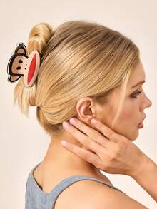 Paul Frank X SHEIN Fashionable&Cute Cartoon Monkey Girls&Women Hair Clip, Suitable For Thick Hair, Perfect For Home, Showering, Beauty Treatments, Updos, And Styling - 彩色 - 查看 3