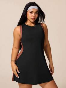 Rhythm Era Plus Size Women Casual Sleeveless Dress Black Curve Dresses For Women Plus Size Women Clothes Black Athletic Dress Athletic Dress Plus Size Athletic Dress Curve Black Dress For Women Curve - Black - View 6