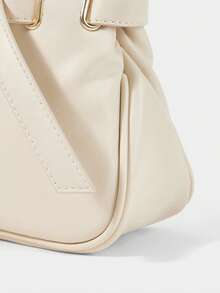SHECARRY WOMEN'S HANDBAG, FASHIONABLE AND VERSATILE COMMUTER METAL EMBELLISHED TOTE BAG - Beige - View 7