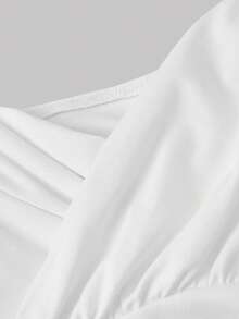 SHEIN MOD 2 chiếc áo hai dây dệt kim nhún bèo màu trắng và đen dành cho nữ - Đen và trắng - Xem 5